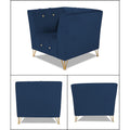 Premium Lotus 3-1-1 5 Seater Sofa Set (Velvet Suede Fabric Colour Blue)