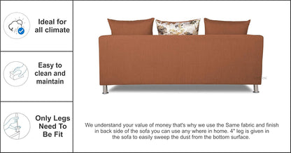 Adorn India Alita 3+2+1 Compact 6 Seater Sofa Set (Rust)