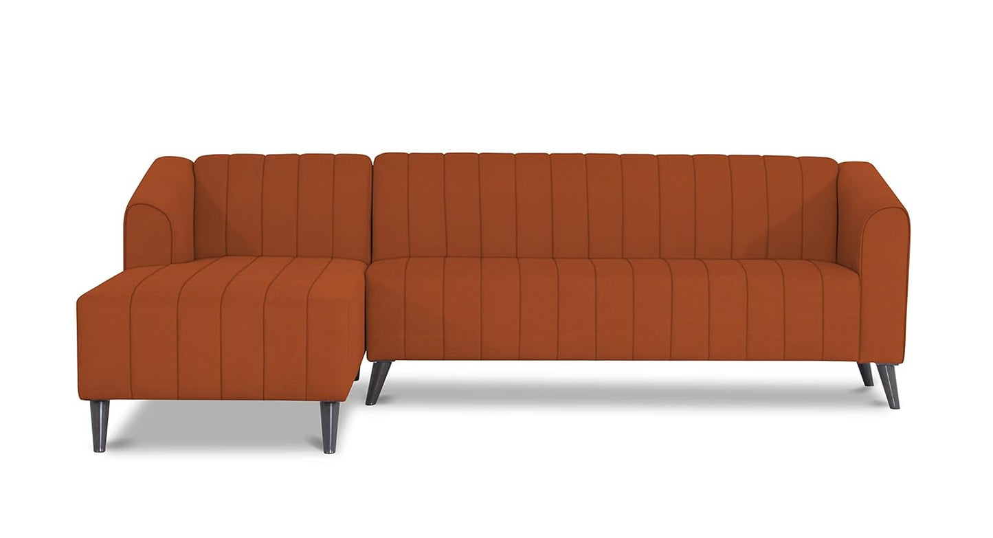 Adorn India Premium Laurel L Shape 6 Seater Sofa Set (LHS) (Rust)