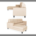 Adorn India Darcy L Shape 5 Seater Sofa Set (Lhs) (Beige) (3 Year Warranty)