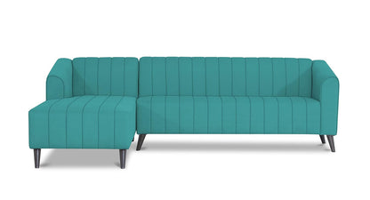 Adorn India Premium Laurel L Shape 6 Seater Sofa Set (LHS) (Aqua Blue)