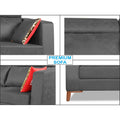Adorn India Premium Pluto 3+2 Five Seater Sofa Set (Grey)