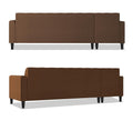 Rio Elegant L Shape 8 Seater Sofa Set with Center Table and 2 Ottoman Puffy (LHS) (Brown)