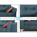 Premium Aslaug 3-1-1 Sofa Set (Leatherette Suede Fabric Colour Blue)