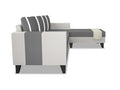Ashley Stripes Leatherette Fabric L Shape 5 Seater Sofa Set RHS (Grey & White)