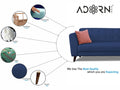 Adorn India (3 Years Warranty Leaf 6 Seater Corner Sofa Right Hand Side (Blue)