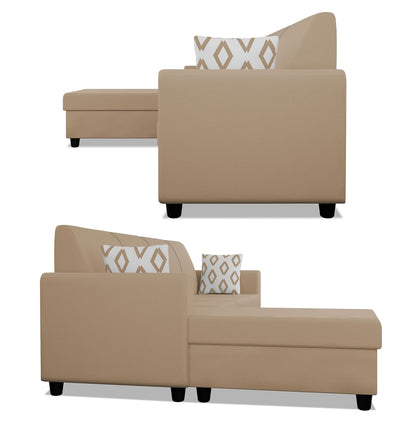 Adorn India Monteno L Shape 5 Seater Sofa Set LHS(Beige)