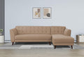 Adorn India (3 Years Warranty Leaf 5 Seater Corner Sofa Right Hand Side (Beige)