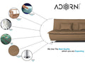 Adorn India Arden 4 Seater Plain Sofa Cum Bed 4 x 6 (Camel) (3 Year Warranty)