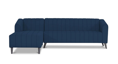 Adorn India Premium Laurel L Shape 6 Seater Sofa Set (LHS) (Blue)