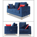 Premium Morgan 3-2 5 Seater Sofa Set (Velvet Fabric Colour Blue)