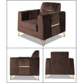 Premium Benington 3-1-1 5 Seater Sofa Set (Velvet Fabric Colour Brown)