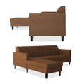 Rio Elegant L Shape 5 Seater Sofa Set (LHS) (Brown)