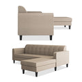 Adorn India Rio Elegant L Shape 5 Seater Sofa Set (RHS) (Beige) (3 Year Warranty)