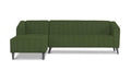 Adorn India Premium Laurel L Shape 6 Seater Sofa Set (LHS) (Green) (3 Year Warranty)