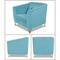 Premium Camilla 3-1-1 5 Seater Sofa Set (Velvet Fabric Colour Aqua Blue)
