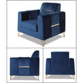 Premium Benington 3-1-1 5 Seater Sofa Set (Velvet Fabric Colour Blue)