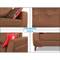 Premium Phoenix 3+2 5 Seater Sofa Set (Leatherette Suede Fabric Colour Tan)