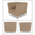 Adorn India Premium Lotus 3-1-1 5 Seater Sofa (Velvet Fabric Colour Camel)