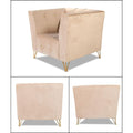 Premium Lotus 3-1-1 5 Seater Sofa Set (Velvet Fabric Colour Beige)