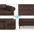 Adorn India Premium Jarvis 3 Seater Sofa (Leatherette Suede Fabric Color Brown)