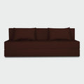 Adorn India Easy 4 Seater Sofa Cum Bed | Velvet Fabric | Brown | Plain Design | 6x6 Ft | Comfortable Seating | Washable Cover | Perfect for Home & Office