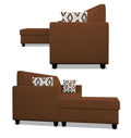 Adorn India Monteno L Shape 5 Seater Sofa Set LHS(Brown) (3 Year Warranty)