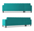 Rio Elegant L Shape 8 Seater Sofa Set with Center Table and 2 Ottoman Puffy (LHS) (Aqua Blue)