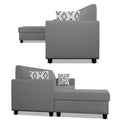 Adorn India Monteno L Shape 5 Seater Sofa Set LHS(Grey) (3 Year Warranty)