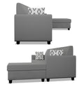 Adorn India Monteno L Shape 5 Seater Sofa Set RHS(Grey) (3 Year Warranty)
