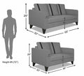 Adorn India Chandler Plus 3+2 5 Seater Sofa Set (Grey) (3 Year Warranty)