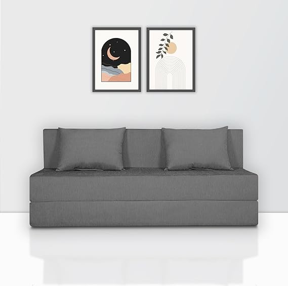 Adorn India Easy 4 Seater Sofa Cum Bed Alyn 6'x 6' (Grey)