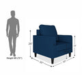 Adorn India Chandler Decent 1 Seater Sofa (Blue) (3 Year Warranty)