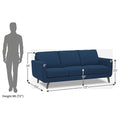 Adorn India Damian 3 Seater Sofa (Blue) (3 Year Warranty)