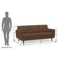 Adorn India Damian 3 Seater Sofa (Brown) (3 Year Warranty)