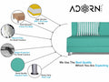 Adorn India Easy Alyn Plus Stripes 4 Seater Sofa Cum Bed (6X6) (Aqua Blue) (1 Year Warranty)