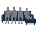 Adorn India Chandler Plain L Shape 5 Seater Sofa Set RHS (Blue) (3 Year Warranty)