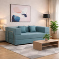 Adorn India Easy Premium Modular 4 Seater Sofa Cum Bed | Velvet Suede Fabric | Colour Grey | Modern Design | Size 6x6 Fit | Comfortable for Seat & Sleep | Washable Cover | Perfect for Home & Office