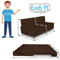 Adorn India Easy Alyn Plus Stripes 4 Seater Sofa Cum Bed (6X6) (Brown)(1 Year Warranty)