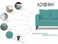 Adorn India Hallton Plain 3+1+1 5 Seater Sofa Set (Aqua Blue) (3 Year Warranty)