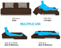 Adorn India Easy Alyn Plus Stripes 4 Seater Sofa Cum Bed (6X6) (Brown)(1 Year Warranty)