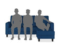 Adorn India Chandler Plain L Shape 4 Seater Wood Sofa Set (Blue) (3 Year Warranty)