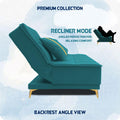 Adorn India Premium New Alyssum 3 Seater Sofa Cum Bed 4X6 Velvet Suede with 2 Cushions (Color Aqua Blue) and Suitable for All Indoor, with 3 Years Warranty