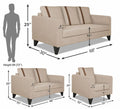 Adorn India Chandler Plus 3+2+1 6 Seater Sofa Set (Beige) (3 Year Warranty)