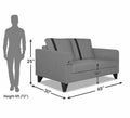 Adorn India Chandler Plus 2 Seater Sofa (Grey) (3 Year Warranty)