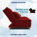 Adorn India Premium New Alyssum 3 Seater Sofa Cum Bed 4X6 Velvet Suede with 2 Cushions (Color Red) and Suitable for All Indoor, with 3 Years Warranty