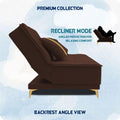 Adorn India Premium New Alyssum 3 Seater Sofa Cum Bed 4X6 Velvet Suede with 2 Cushions (Color Brown) and Suitable for All Indoor, with 3 Years Warranty