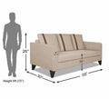 Adorn India Wood Chandler Plus 3 Seater Sofa (Beige), 3-Person Sofa