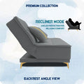 Adorn India Premium New Alyssum 3 Seater Sofa Cum Bed 4X6 Velvet Suede with 2 Cushions (Color Grey) and Suitable for All Indoor, with 3 Years Warranty