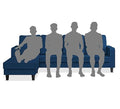 Adorn India Chandler Plain L Shape 5 Seater Sofa Set LHS (Blue) (3 Year Warranty)